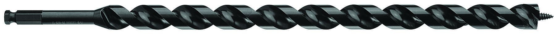 IDEAL, Auger Bit, Nailbiter, Power/Premium Ship, Bit Diameter: 1 IN, Shank Diameter: 7/16 IN, Overall Length: 17 IN, Flute Type: Dual-Helix, Twist Length: 12 IN