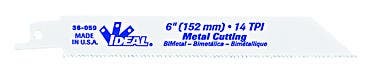 IDEAL, Blade, Reciprocating, Width: 3/4 IN, Thickness: 035 IN, Length: 6 IN, Teeth Per Inch: 14 TPI, Material: Bi-Metal, Teeth Type: High-Speed Steel, Blade Back: Straight