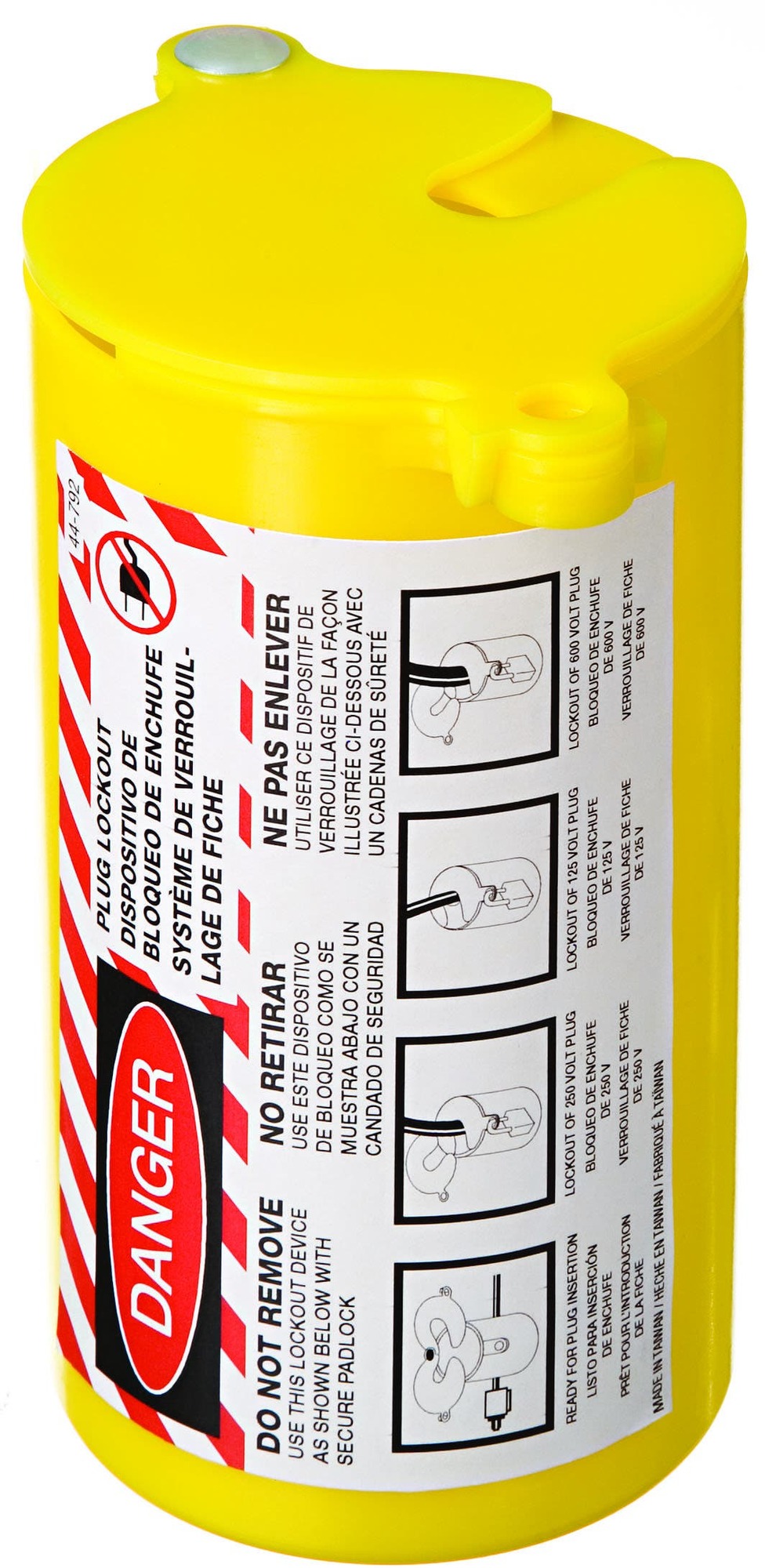 IDEAL, Labeled Safety/Plug Lockout, Cord Diameter: 1 - 1/4 IN, Color: Gold, Size: 3 IN, Length: 5 -1/2 IN