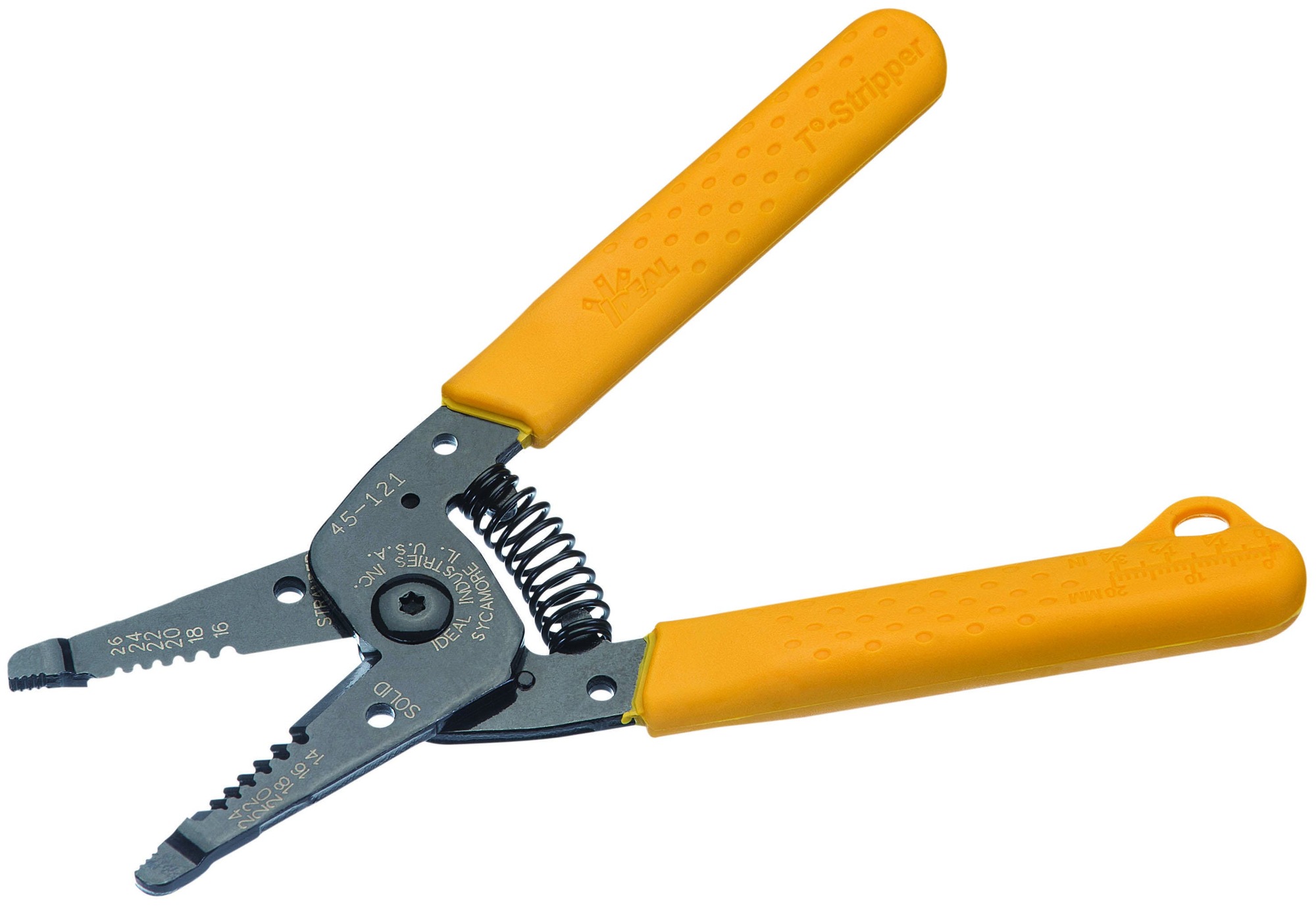 T-6 T-Stripper Wire Stripper, Size: 14 - 24 AWG Solid, 16 - 26 AWG Stranded, Straight Handle, Tough Steel, Tough Steel Handle, Knife-Type Blade, Black Oxide Finish, For Stripping Solid Or Stranded Wire