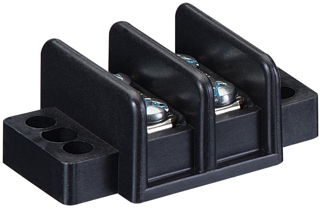 IDEAL, Terminal Strip, Wire Size: 22 - 10 AWG, Spacing: 0.562 IN, Amperage Rating: 30 AMP, Voltage Rating: 600 V, Material: Zinc-Plated Steel Screw, Number Of Circuits: 6, Torque Rating: 16 IN-LB, Terminal Screw Size: 6