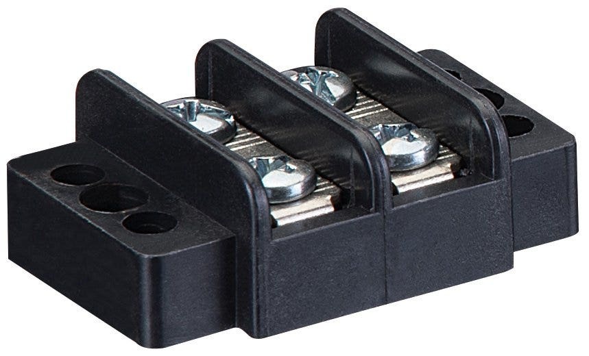 IDEAL, Terminal Strip, Wire Size: 22 - 12 AWG, Spacing: 0.437 IN, Amperage Rating: 20 AMP, Voltage Rating: 250 V, Material: Zinc-Plated Steel Screw, Number Of Circuits: 10, Torque Rating: 9 IN-LB, Terminal Screw Size: 10