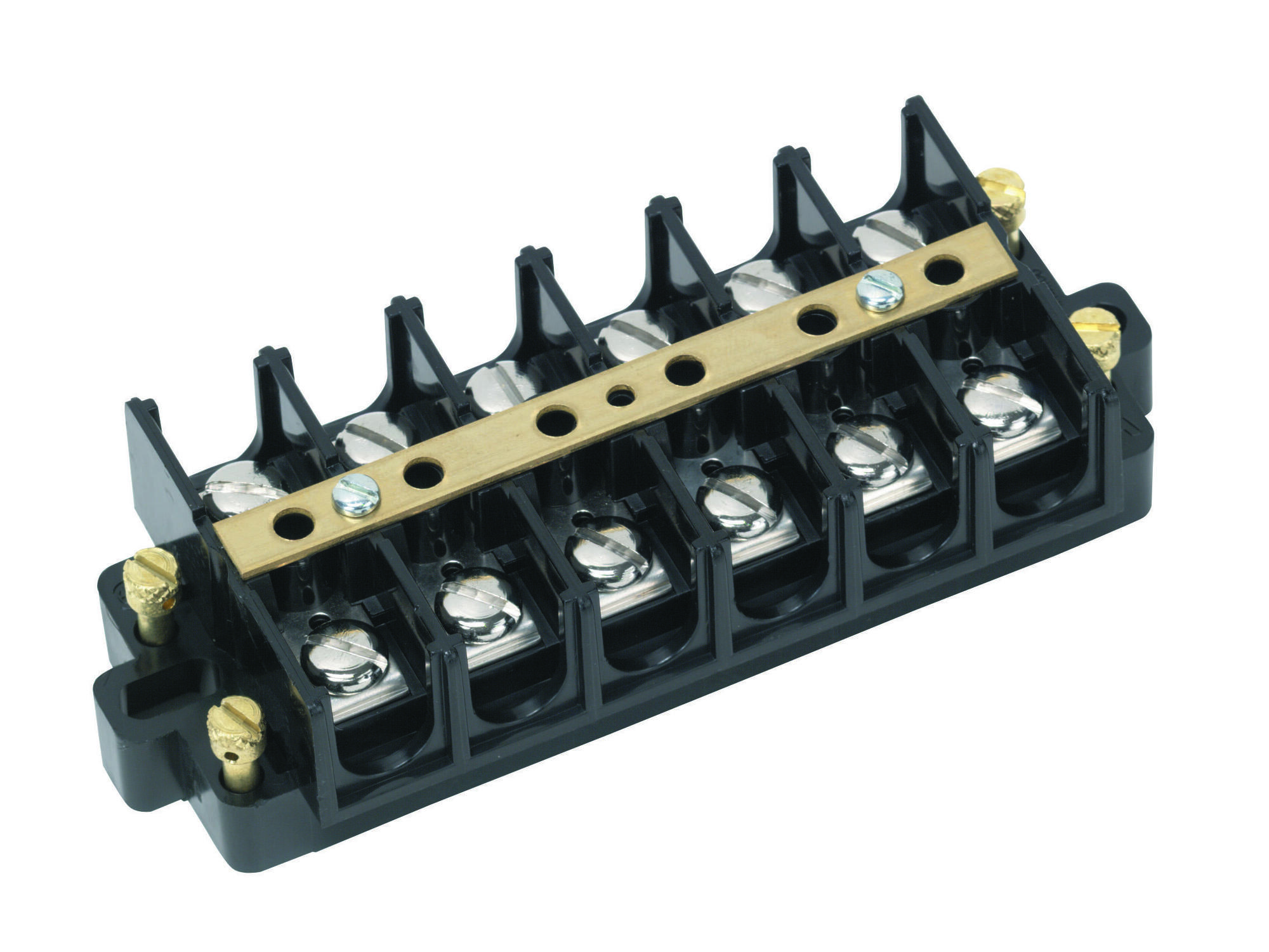 IDEAL, Terminal Strip, Wire Size: 22 - 6 AWG, Spacing: 0.625 IN, Amperage Rating: 60 AMP, Voltage Rating: 600 V, Material: Nickle-Plated Brass, Number Of Circuits: 4, Torque Rating: 20 IN-LB, Terminal Screw Size: 4