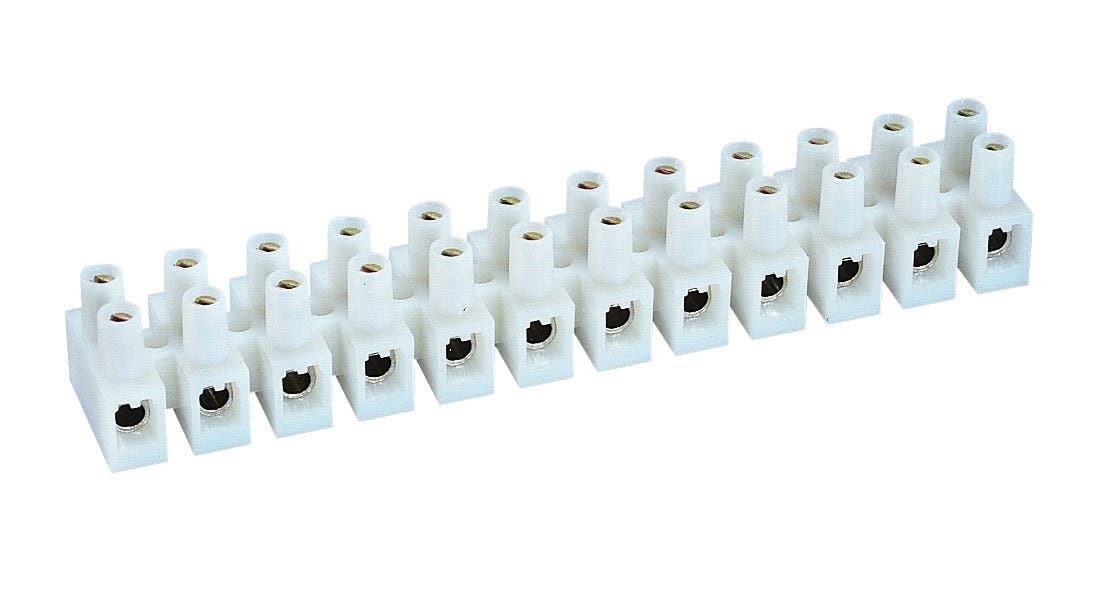 IDEAL, Barrier Strip, Wire Size: 22 - 12 AWG, Amperage Rating: 20, 10 AMP, Voltage Rating: 300, 400 V, Material: Plastic Housing, Number Of Circuits: 12, Torque Rating: 3.500 IN-LB, Rated Temperature: 105 DEG C, Overall Height: 0.315 IN, Model: PA8DS, Electrical Ratings: 20A/300V UL to 10A/400V CSA