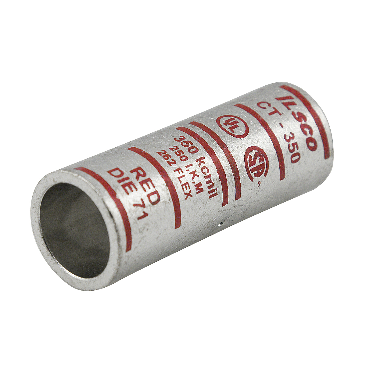 Surecrimp Copper Compression Sleeve, Conductor Size 3, Tin Plated, UL, CSA