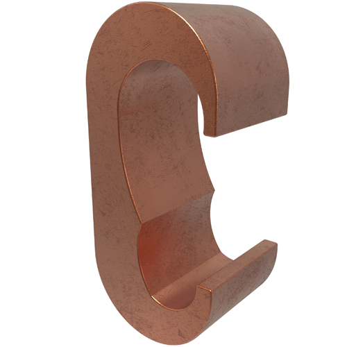 Permaground Copper Grounding E Crimp, Main Conductor Range 250-3/0, Main Rebar Size #4, Tap Range 2/0-6 Sol, Tap Rebar Size #3, UL, CSA