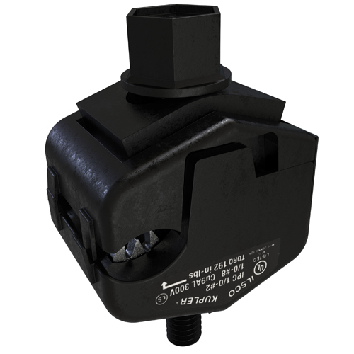 KUP-L-Tap Insulation Piercing Copper Connector, Dual Rated, Main Conductor Range 1/0-8, Tap Range 2-8, Tin Plated, UL, CSA