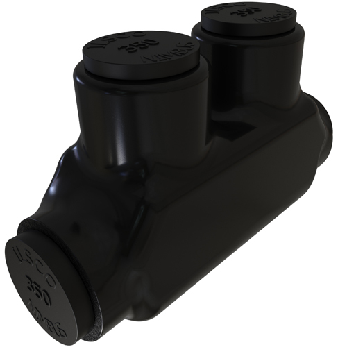 Nimbus Insulated Aluminum In-Line Splicer-Reducer Connector, Conductor Range 350-6, 2 Ports, Tin Plated, UL, CSA