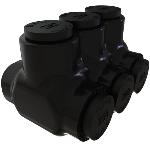 Nimbus Insulated Aluminum Multi-Tap Connector, Conductor Range 250-6, 3 Ports, Dual Sided Entry, Tin Plated, UL, CSA
