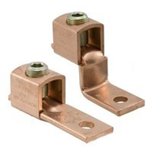 Copper Mechanical Lug Offset, Conductor Range 4-14, 1 Port, 1 Hole, 1/4in Bolt Size, UL, CSA