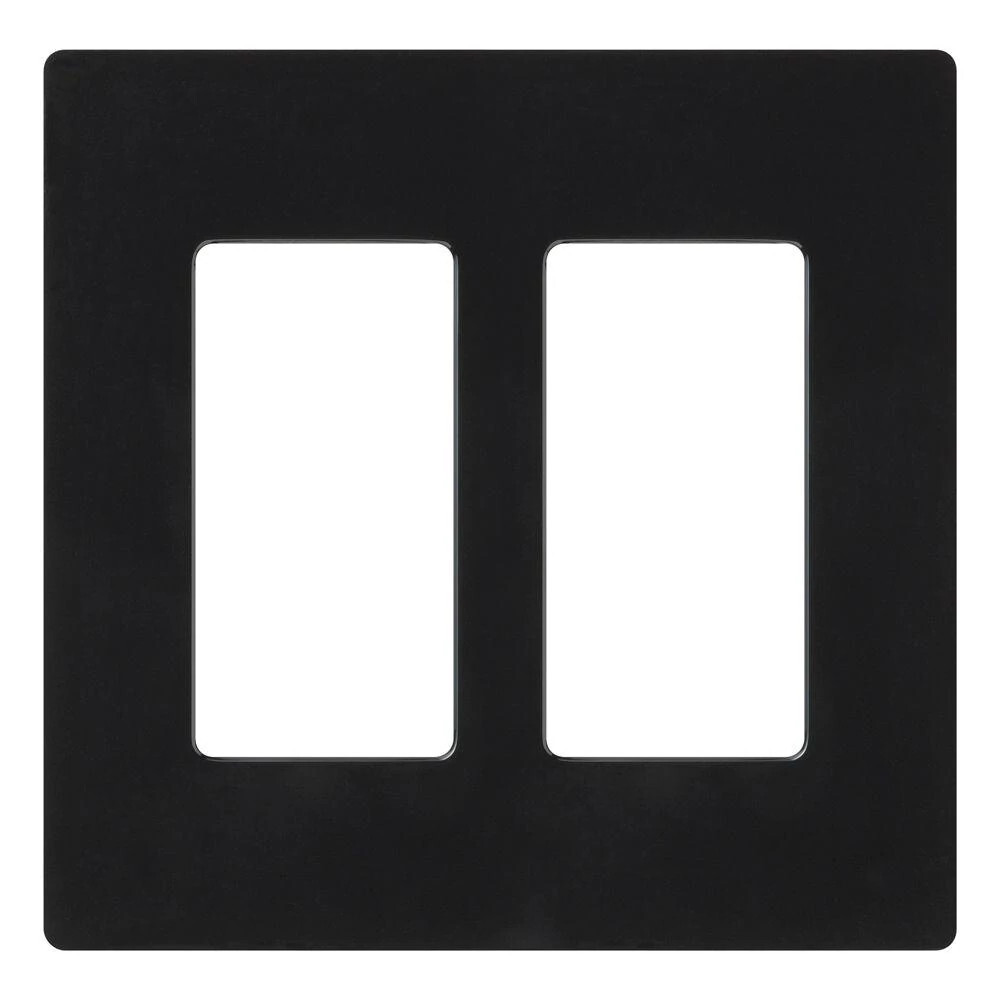 Claro Wallplate, Gloss Finish, Two-gang in black
