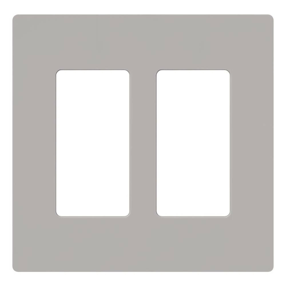 Claro Wallplate, Gloss Finish, Two-gang in gray