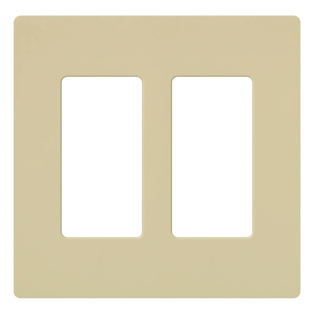 Claro Wallplate, Gloss Finish, Two-gang in ivory