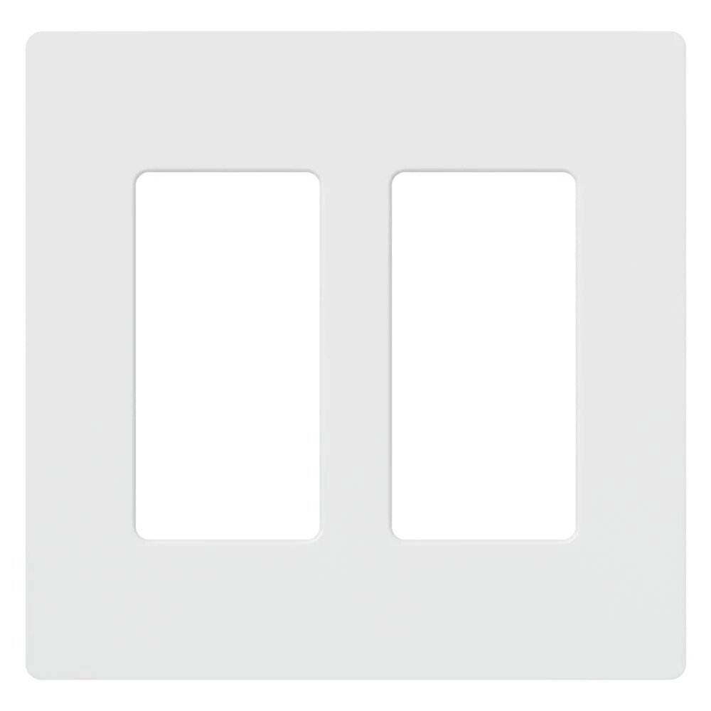 Claro Wallplate, Gloss Finish, Two-gang in white