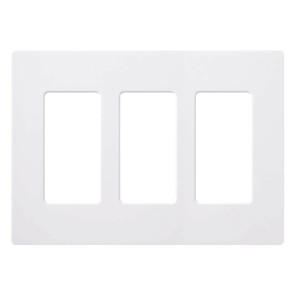 Claro Wallplate, Gloss Finish, Three-gang in white