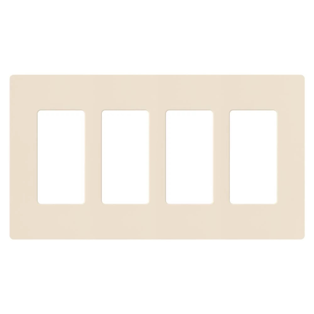 Claro Wallplate, Gloss Finish, Four-gang in light almond
