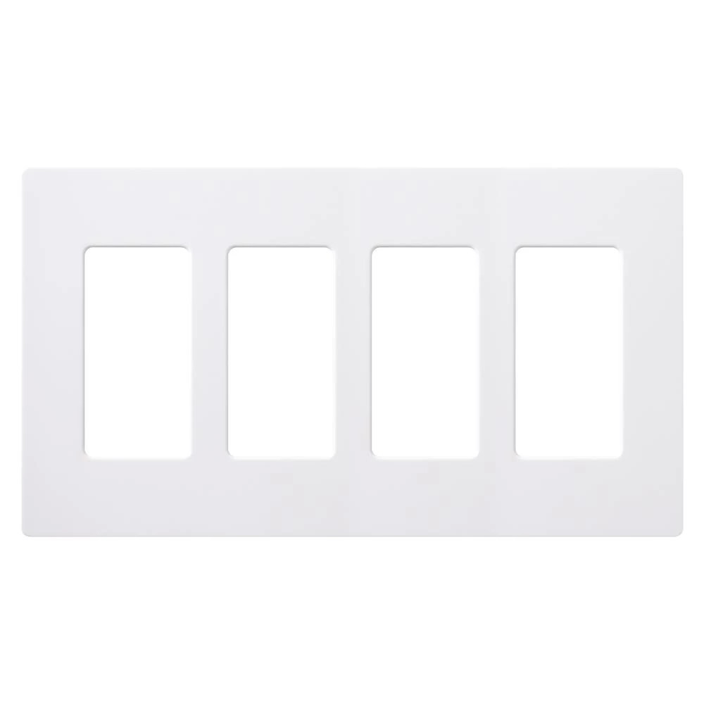 Claro Wallplate, Gloss Finish, Four-gang in white