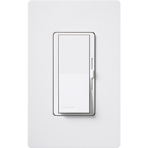 Diva Dimmer - Gloss Finish, Incandescent/Halogen, Single-pole, 120V/1000W clamshell packaging in white