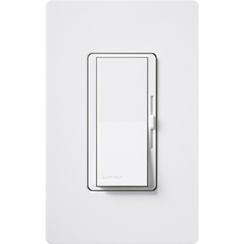 Diva Dimmer - Gloss Finish, Fluorescent or LED Dimming with 3-Wire Ballasts and Drivers, 3-way/single-pole, 277V/6A in white