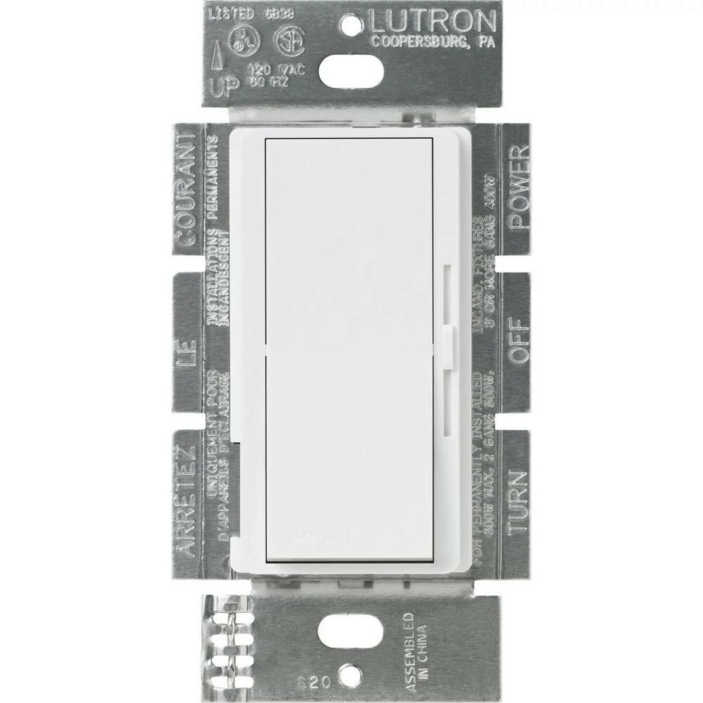 Lutron Diva 3-Speed 1.5A Fan Control, Single-Pole/3-Way, Clamshell Packaging White