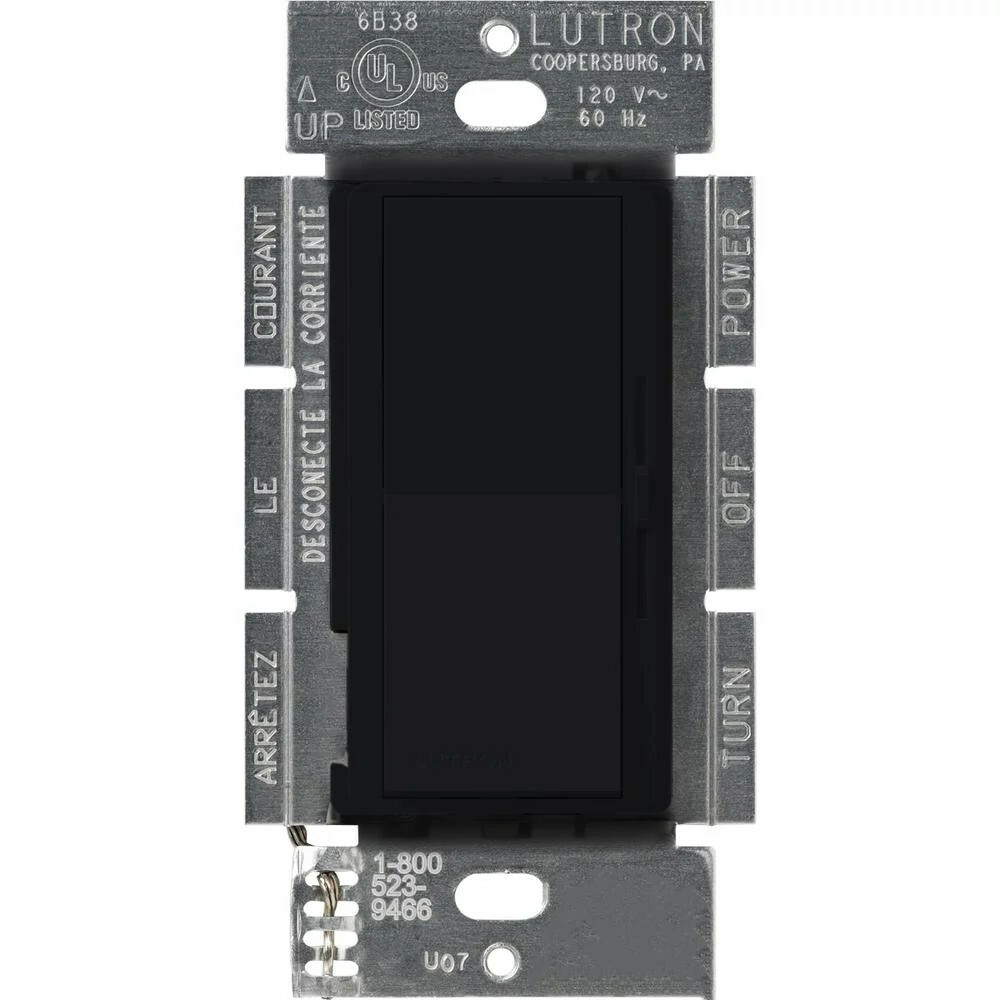 Lutron Diva 3-Speed 1.5A Fan Control, Single-Pole/3-Way, Midnight