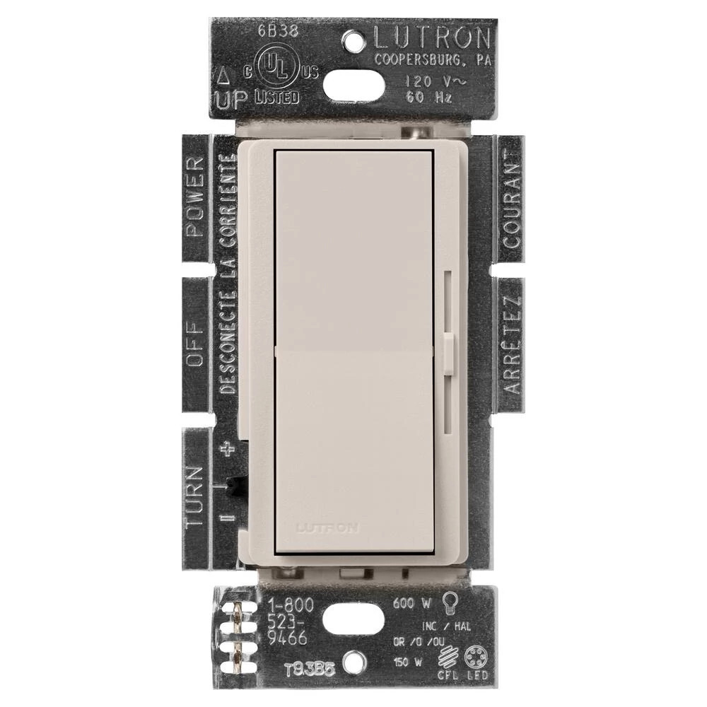 Lutron Diva 3-Speed 1.5A Fan Control, Single-Pole/3-Way, Taupe