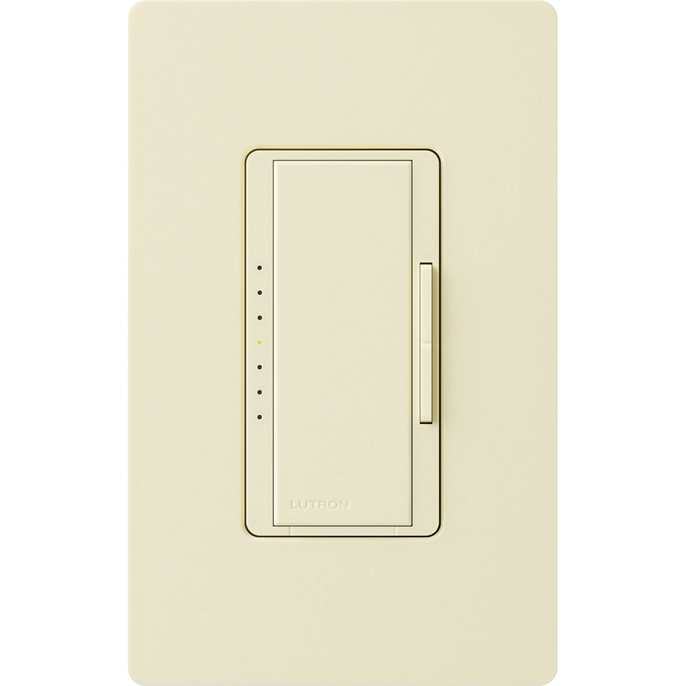 Maestro Dimmer - Gloss Finish, Incandescent/Halogen, Multi-location/single-pole, 120V/1000W in almond