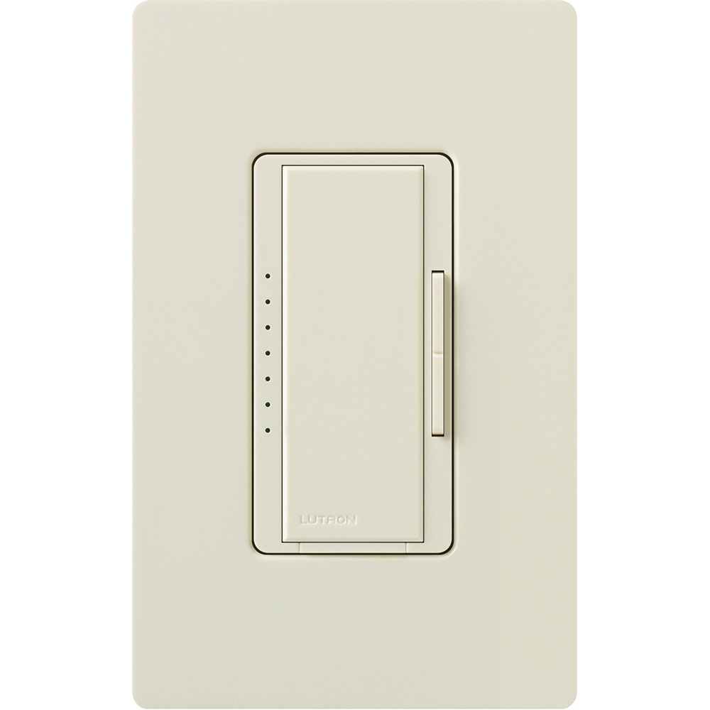 Maestro Dimmer - Gloss Finish, Incandescent/Halogen, Multi-location/single-pole, 120V/1000W in light almond