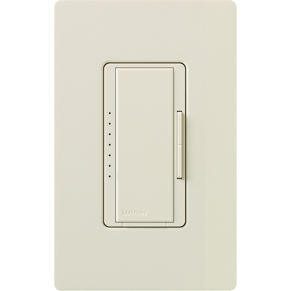 Maestro Dimmer - Gloss Finish, Magnetic Low-Voltage, Multi-location/single-pole, 120V/1000VA (800W) in light almond
