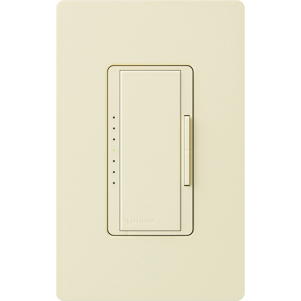 Maestro Dimmer - Gloss Finish, Magnetic Low-Voltage, Multi-location/single-pole, 120V/600VA (450W) in almond