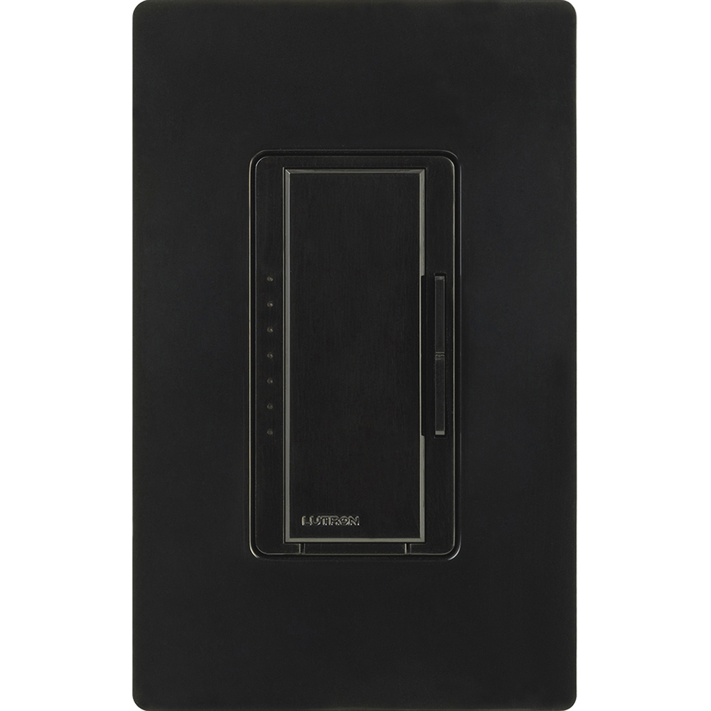 Maestro Dimmer - Gloss Finish, Magnetic Low-Voltage, Multi-location/single-pole, 120V/600VA (450W) in black