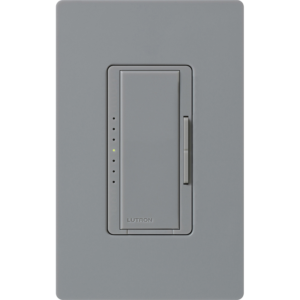 Maestro Dimmer - Gloss Finish, Magnetic Low-Voltage, Multi-location/single-pole, 120V/600VA (450W) in gray