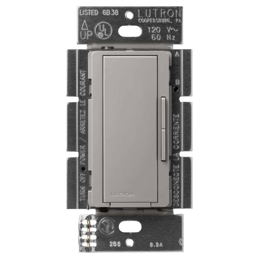 Maestro Companion dimmer for multi-location use, 120V, Gloss finish in gray