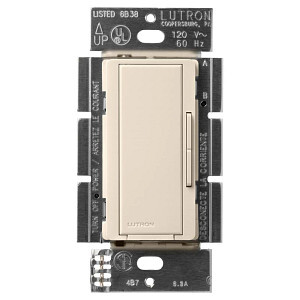Maestro Companion dimmer for multi-location use, 120V, Gloss finish in light almond