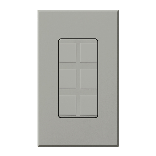 Nova T Architectural Series Wallplate Field-customizable 6-port frame in gray