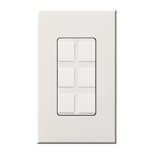 Nova T Architectural Series Wallplate Field-customizable 6-port frame in white