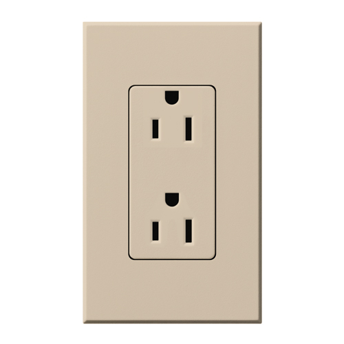 Duplex 15 A receptacle, 125V/15A in taupe