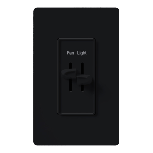 Skylark Fan/Light Control, Single-pole, quiet 3-speed and dimmer, 120V/300W light, 1.5A fan in black