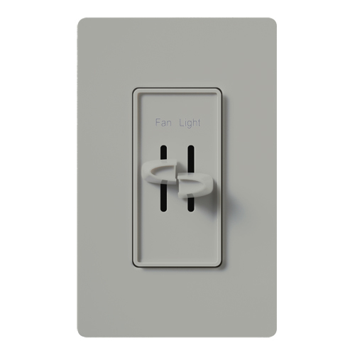 Skylark Fan/Light Control, Single-pole, quiet 3-speed and dimmer, 120V/300W light, 1.5A fan in gray