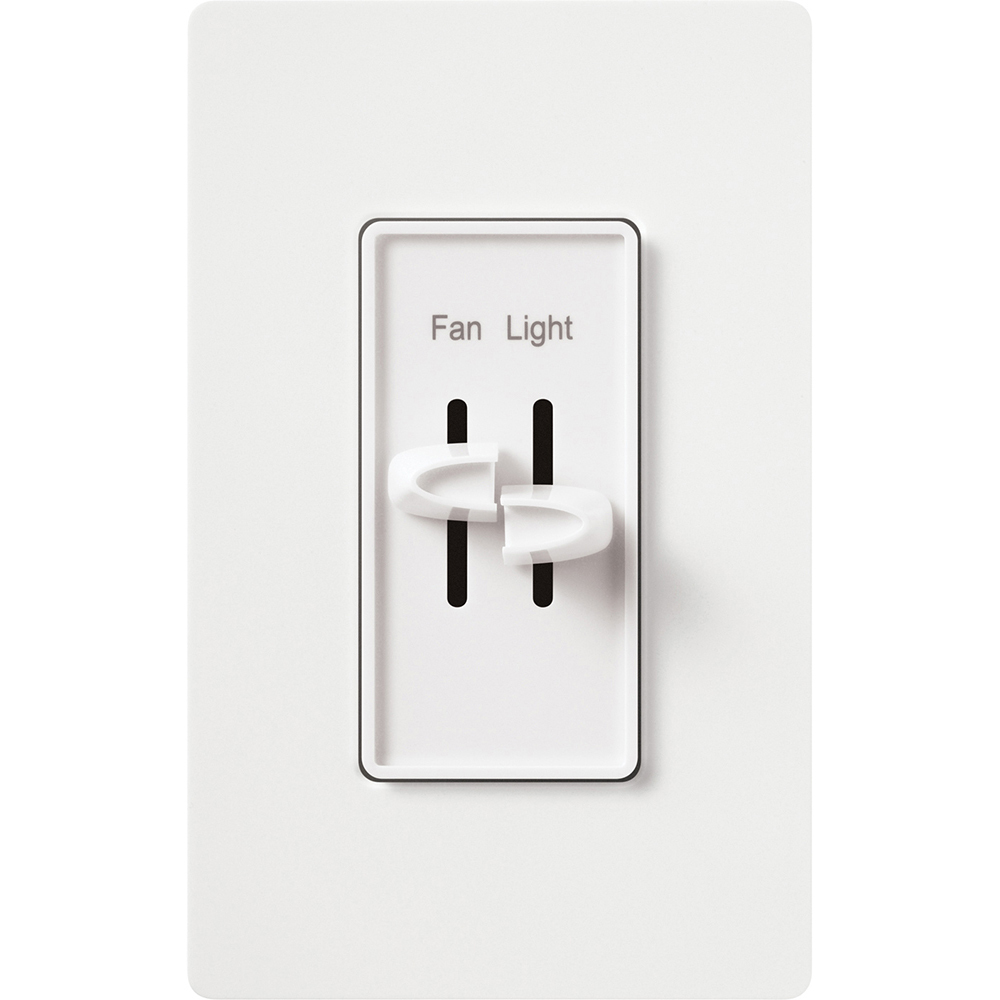 Skylark Fan/Light Control, Single-pole, quiet 3-speed and dimmer, 120V/300W light, 1.5A fan in white