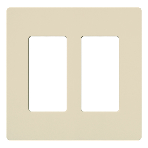 Claro Wallplate, Satin Finish, Two-gang in eggshell