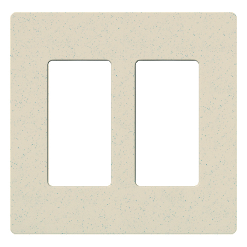 Claro Wallplate, Satin Finish, Two-gang in limestone