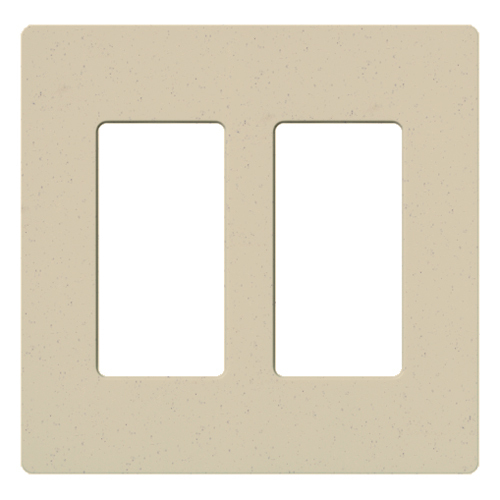 Claro Wallplate, Satin Finish, Two-gang in stone