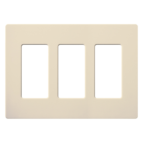 Claro Wallplate, Satin Finish, Three-gang in eggshell