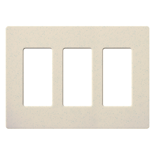 Claro Wallplate, Satin Finish, Three-gang in limestone