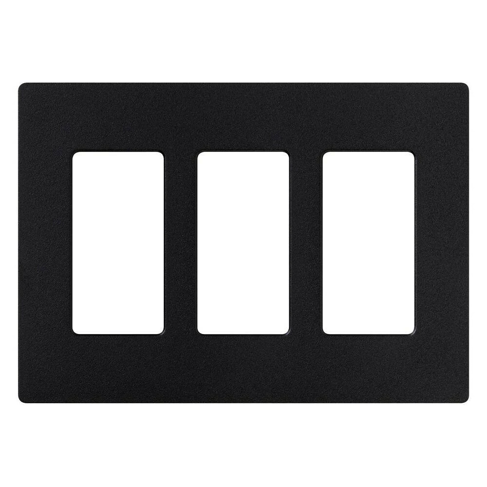 Claro Wallplate, Satin Finish, Three-gang in midnight