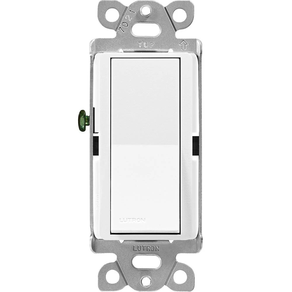 Lutron Claro 15 Amp, 3-Way On/Off Rocker Switch, Snow