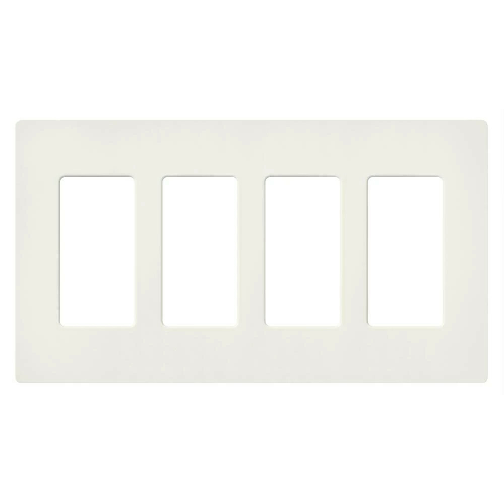 Claro Wallplate, Satin Finish, Four-gang in biscuit