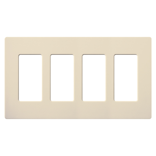 Claro Wallplate, Satin Finish, Four-gang in eggshell