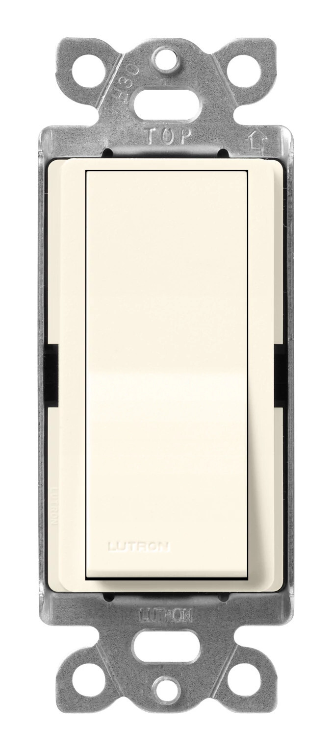 Lutron Claro 15 Amp, 4-Way On/Off Rocker Switch, Biscuit